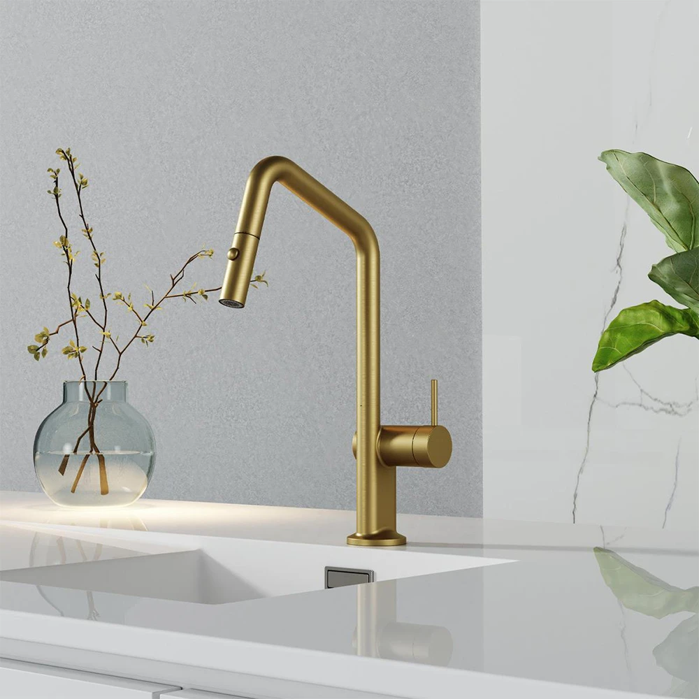 Fontana FJ-K0412 Mat Fırçalanmış Altın Mutfak Bataryası 2