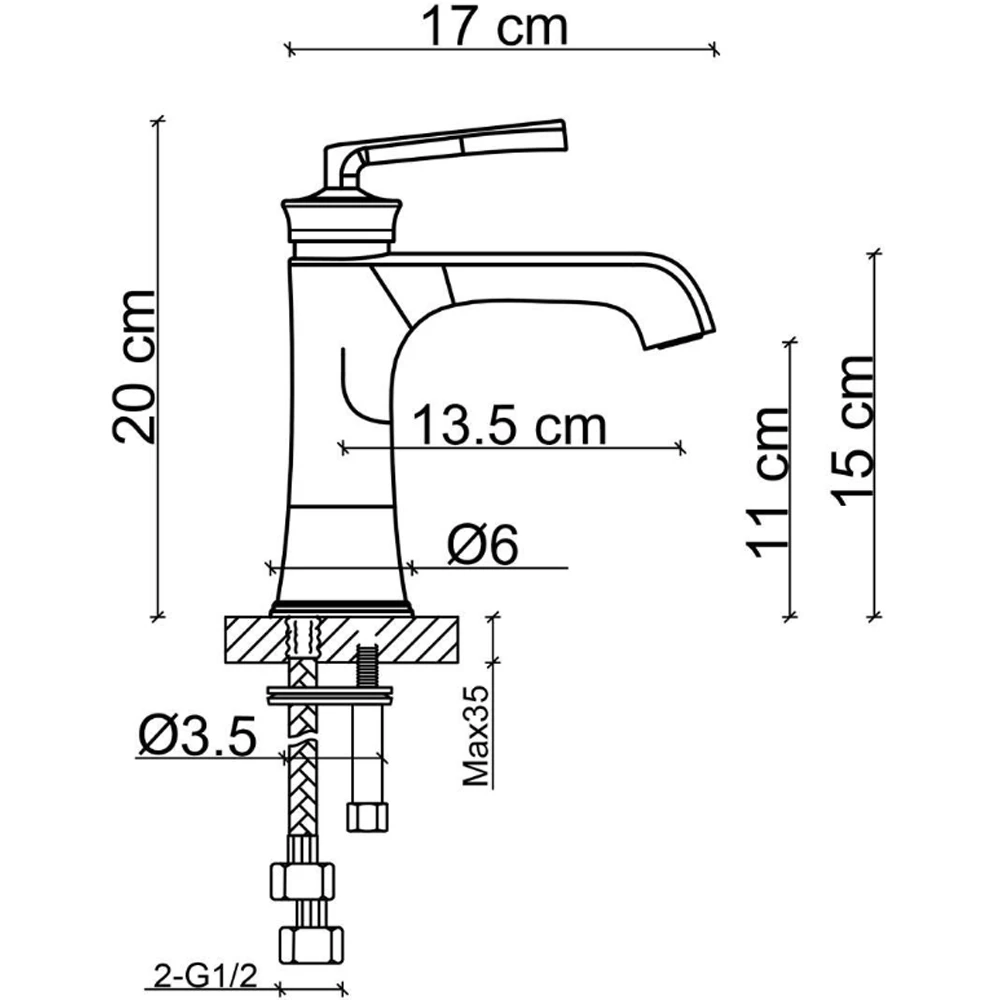 Fontana FK-3016 Mat Antik Lavabo Bataryası 3