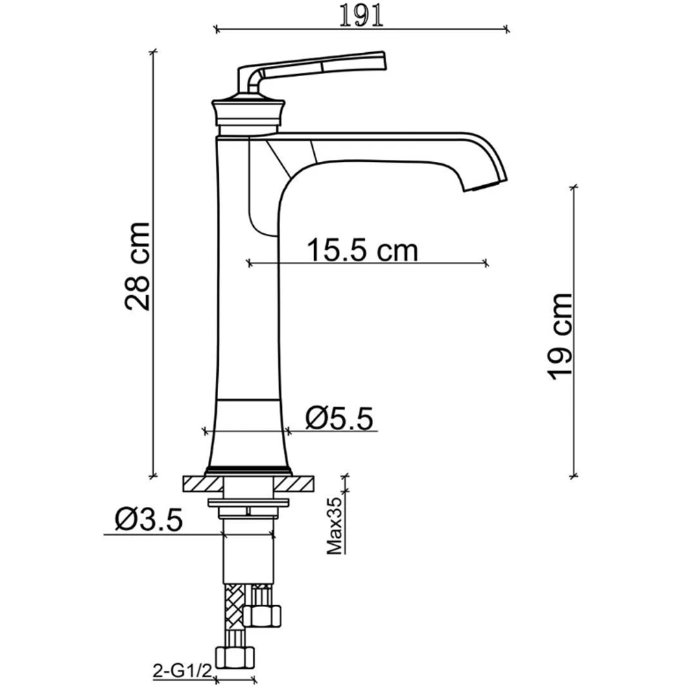 Fontana FK-3026 Mat Antik Yüksek Lavabo Bataryası 2