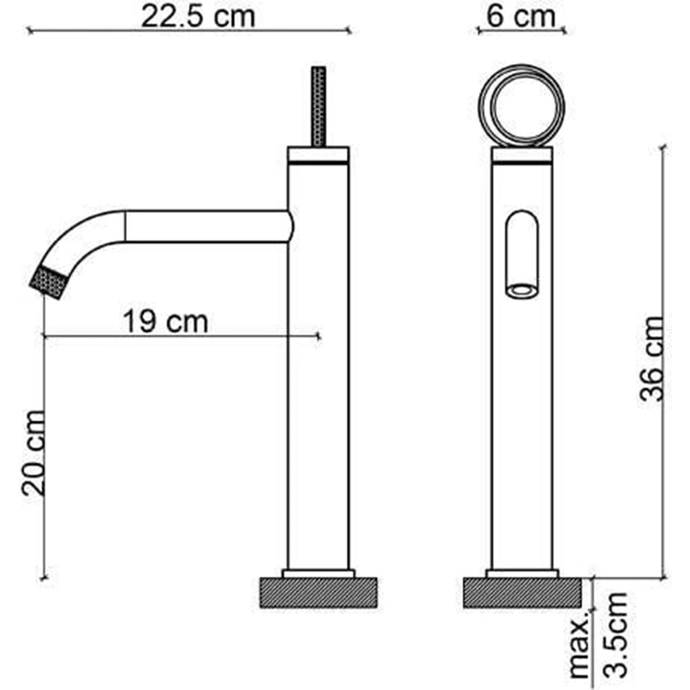 Fontana FK-4022 Parlak Altın Yüksek Lavabo Bataryası 4
