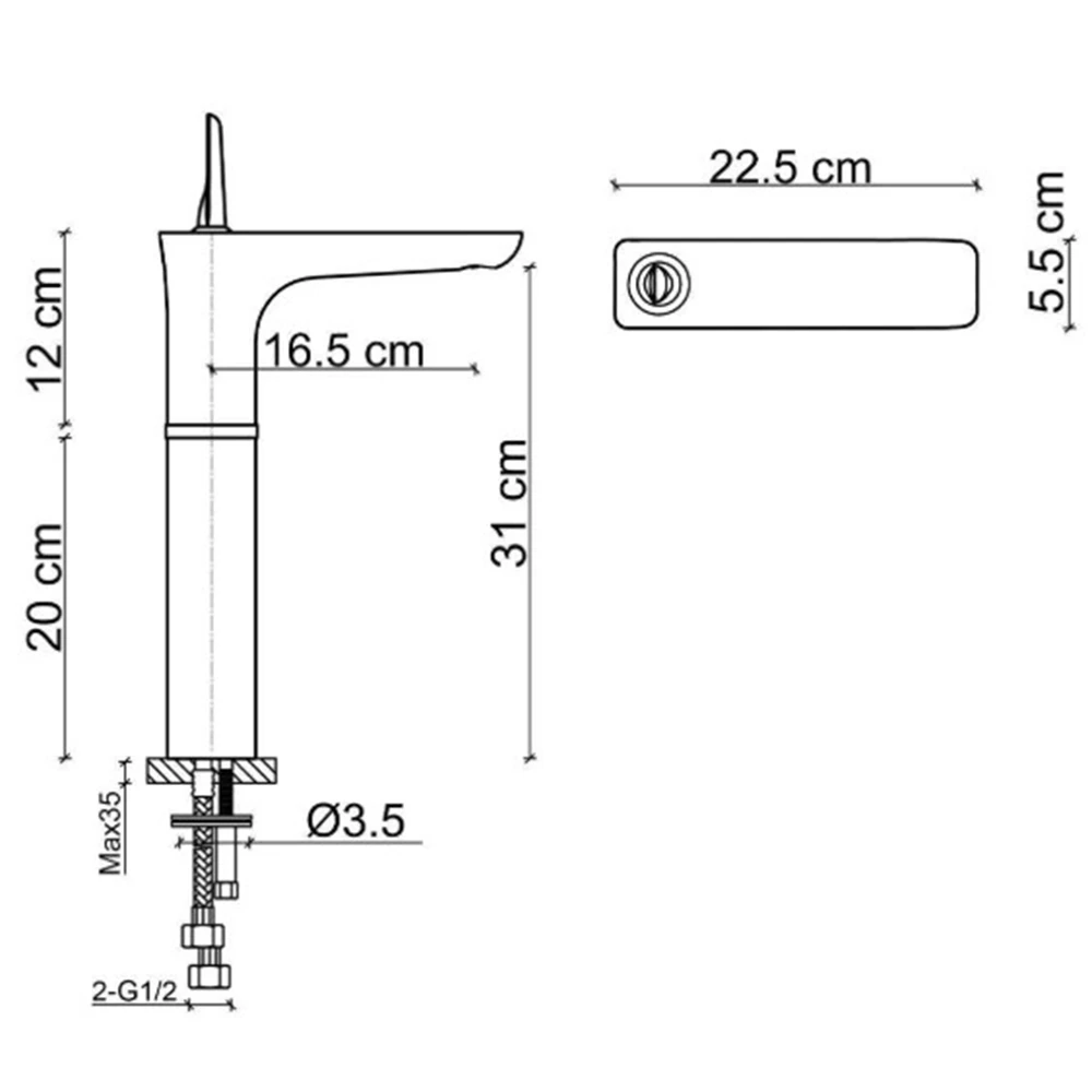 Fontana FK-5121 Mat Krom Yüksek Lavabo Bataryası 2