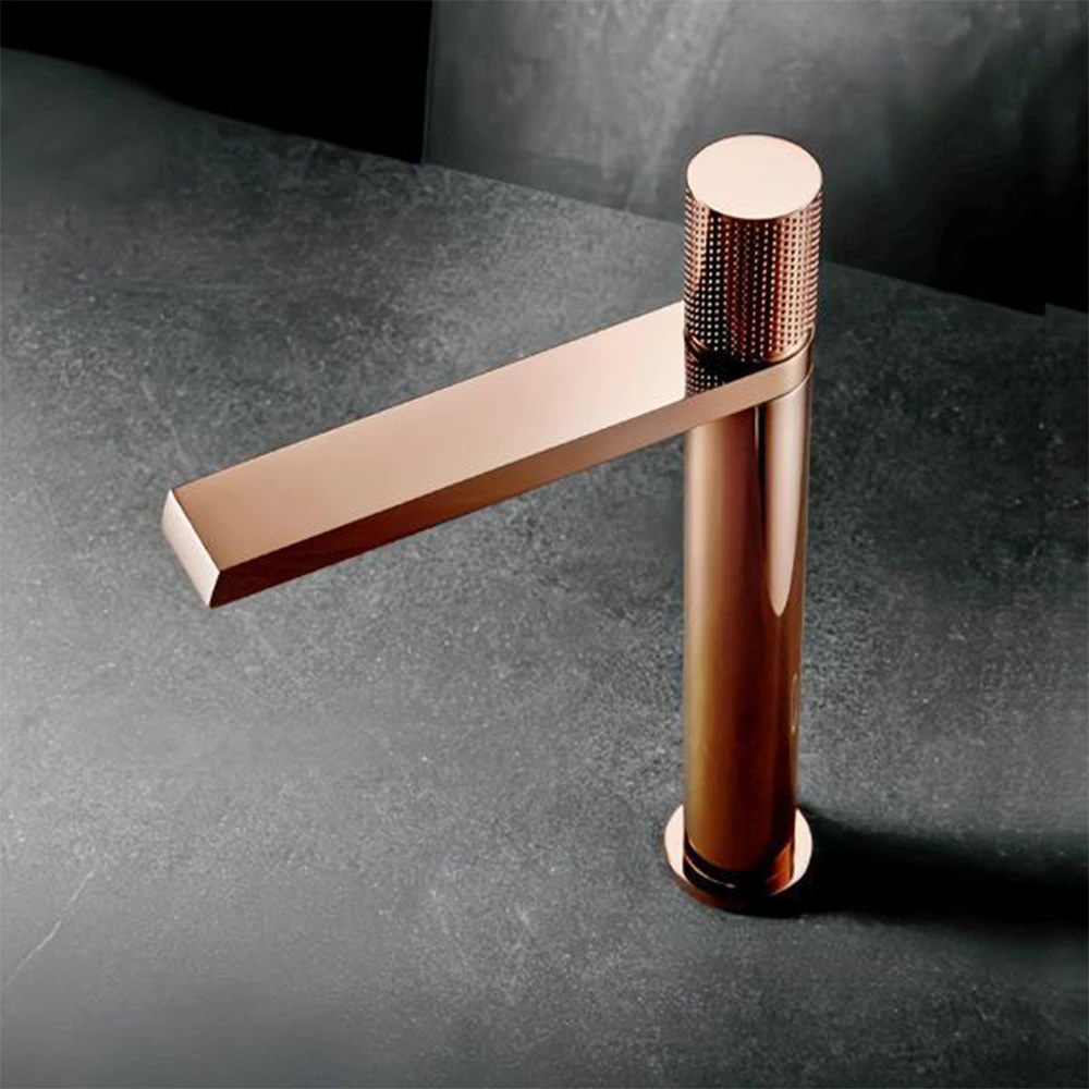 Fontana FK-9123 Parlak Rose Gold Yüksek Lavabo Bataryası 3