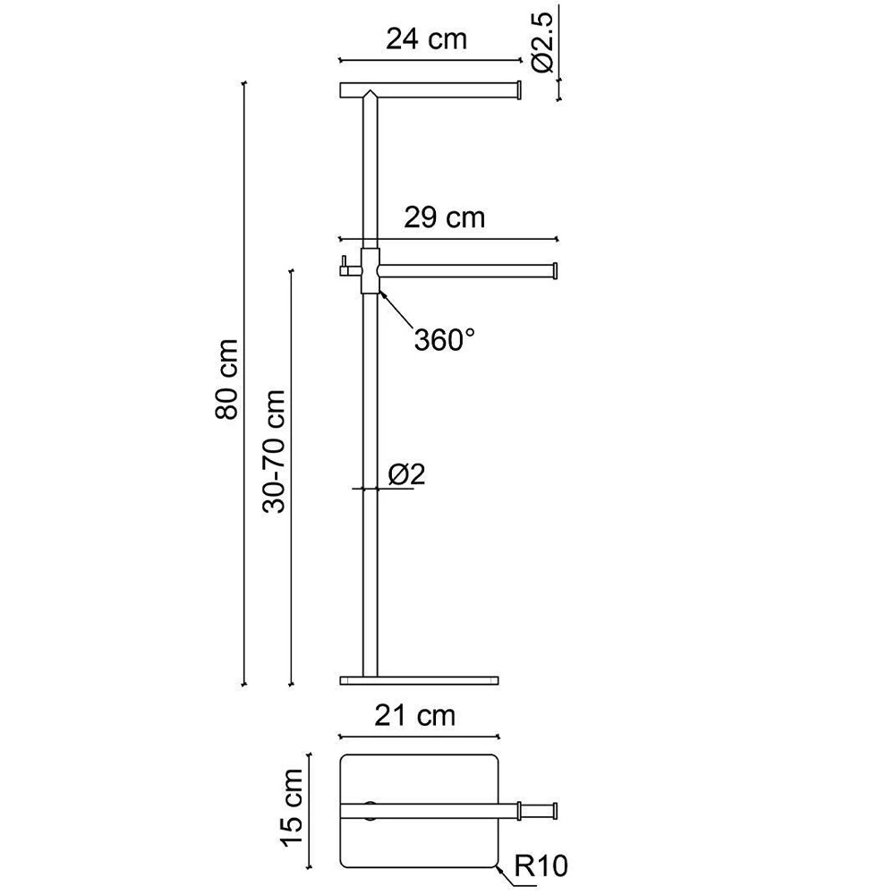 Fontana FN-HL100A Mat Altın Yerden Havluluk 2