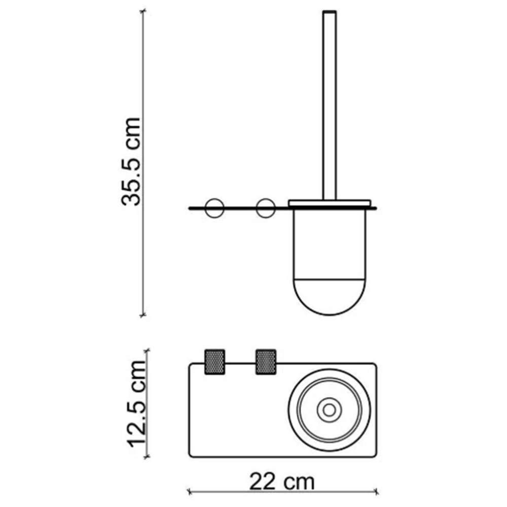 Fontana FY-90204 Altın-Siyah Tuvalet Fırçalığı 2