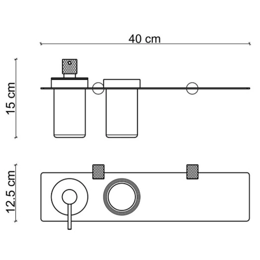 Fontana FY-90210 Mat Siyah-Mat Altın Sıvı Sabunluk-Diş Fırçalık Aksesuar Seti 2