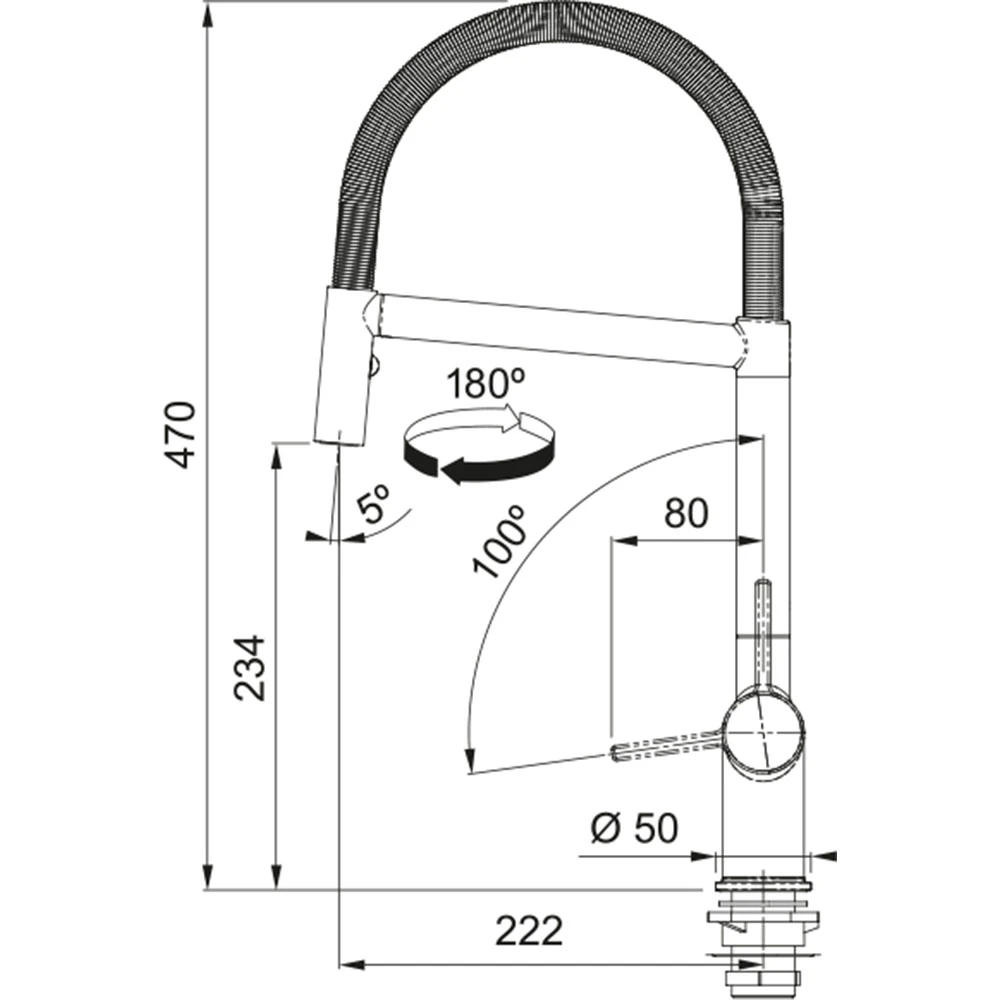 Franke Active Plus Semi Pro Spiralli Eviye Armatürü 3