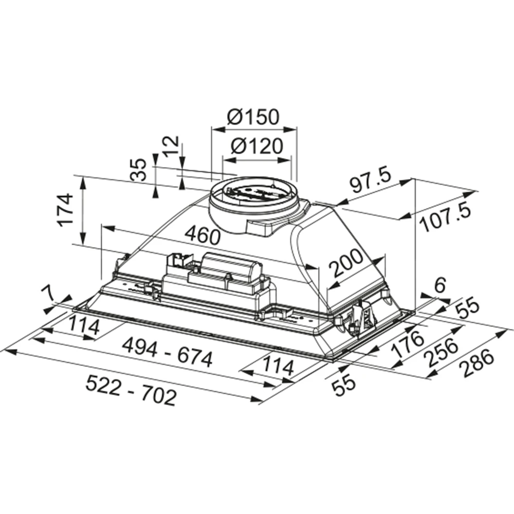 Franke Aspiratör Box Incasso Fbı 532L Gr Ankastre 3