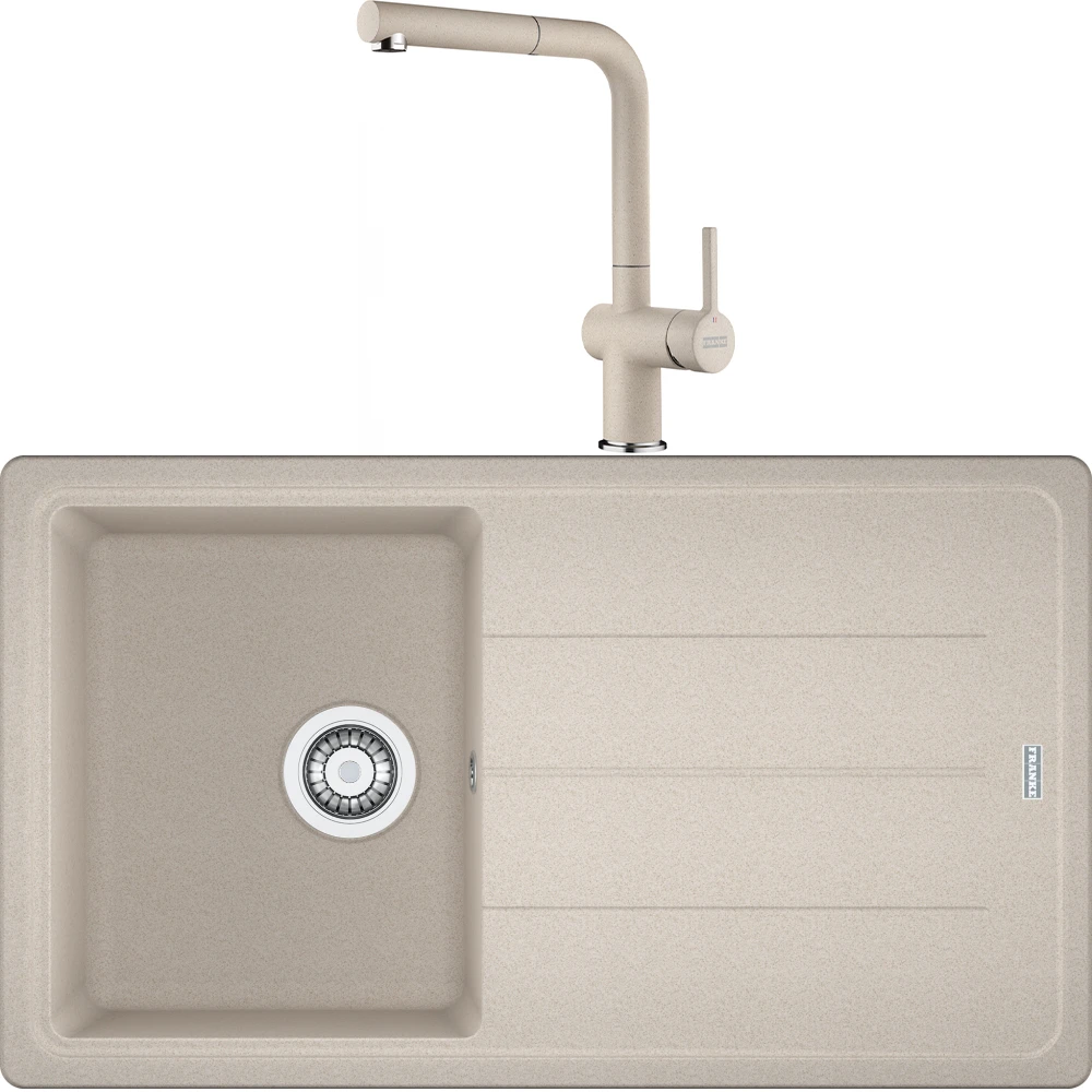 Franke Basis Bfg 611-86 Granit Eviye + Active Plus Doccia 2.0 Armatür (Sahara)
