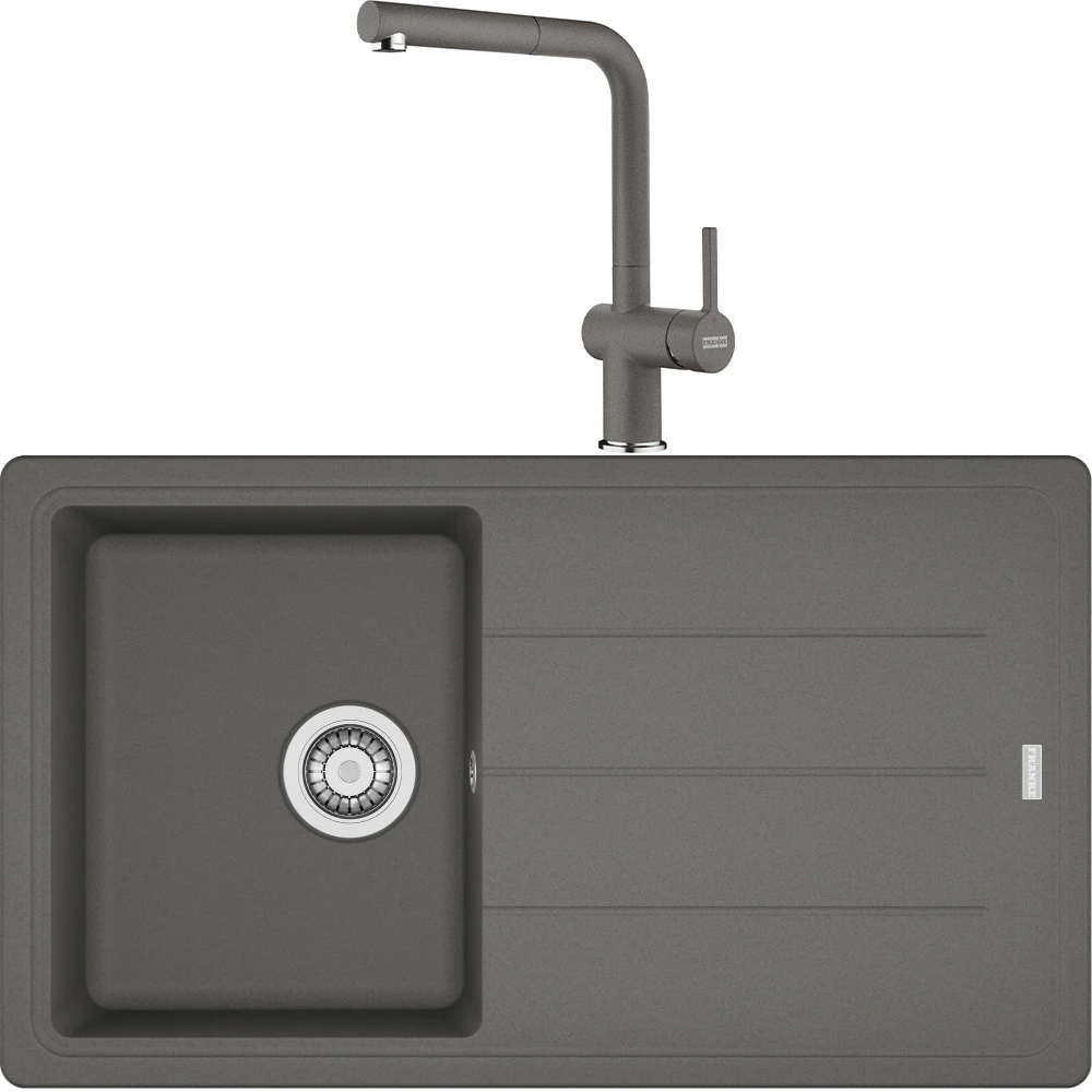 Franke Basis Bfg 611-86 Granit Eviye + Active Plus Doccia 2.0 Armatür (Stone Grey)