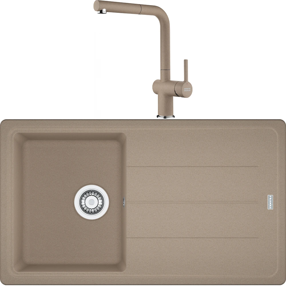 Franke Basis Bfg 611-86 Granit Eviye + Active Plus Doccia 2.0 Armatür (Oyster)