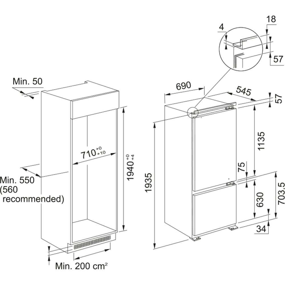Franke FCB 400 V NE N E NoFrost Ankastre Buzdolabı 4