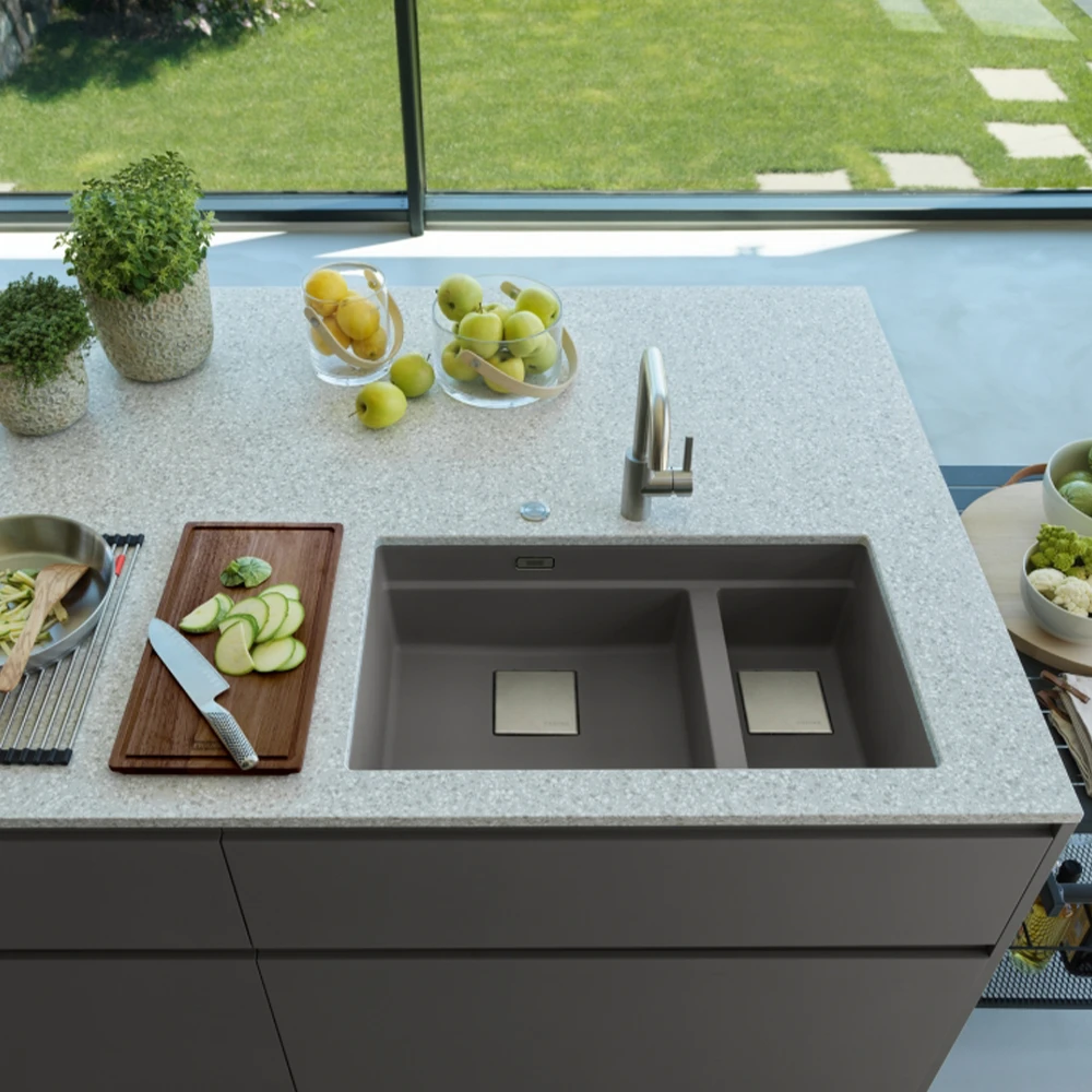 Franke Kubus 2 KNG 160-46-21 Stone Grey Granit Eviye 2
