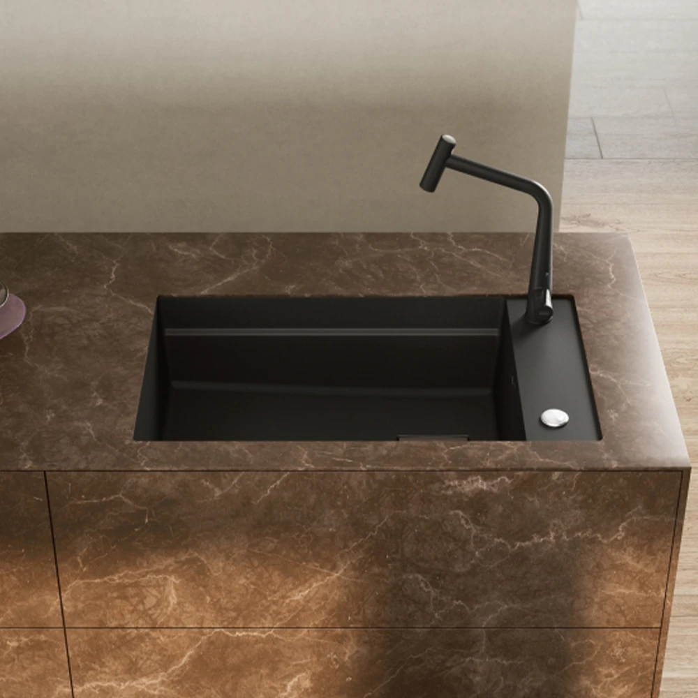 Franke Kubus 2 KNG 110-62 Nero Granit Eviye 2