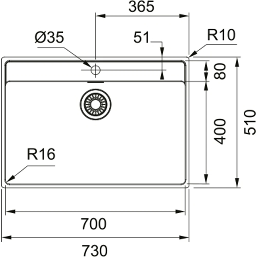 Franke Maris Mrx 210-70 Tek Gözlü Damlalıksız Çelik Evye 2