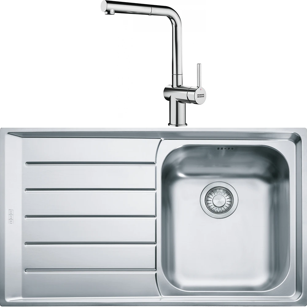 Franke Neptun NEX 611-86 Sol Damlalıklı Evye + Active Plus Doccia Armatür Seti