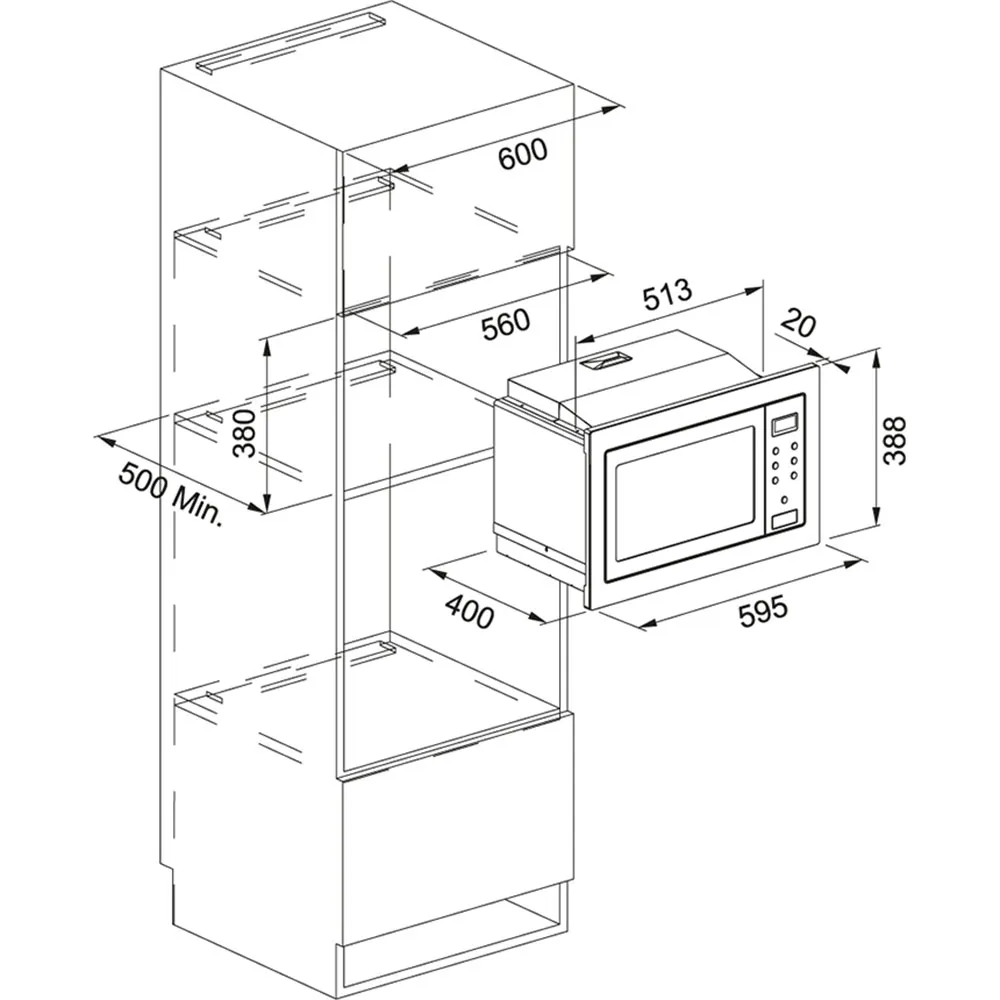 Franke Smart FSM 25 MW XS Siyah Cam-Inox Mikrodalga Fırın 3