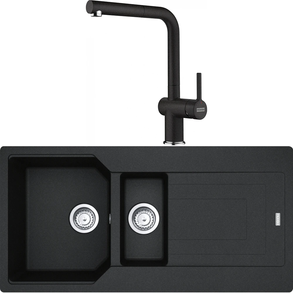 Franke Urban Ubg 651-100 1,5 Gözlü Granit Evye + Active Plus Doccia 2.0 Armatür (Nero)