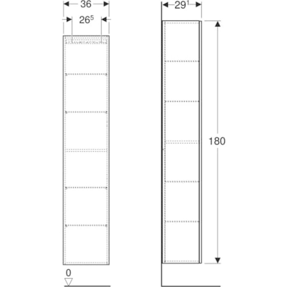 Geberit 36 Cm Mat Gri Boy Dolabı - 505.083.00.7 2