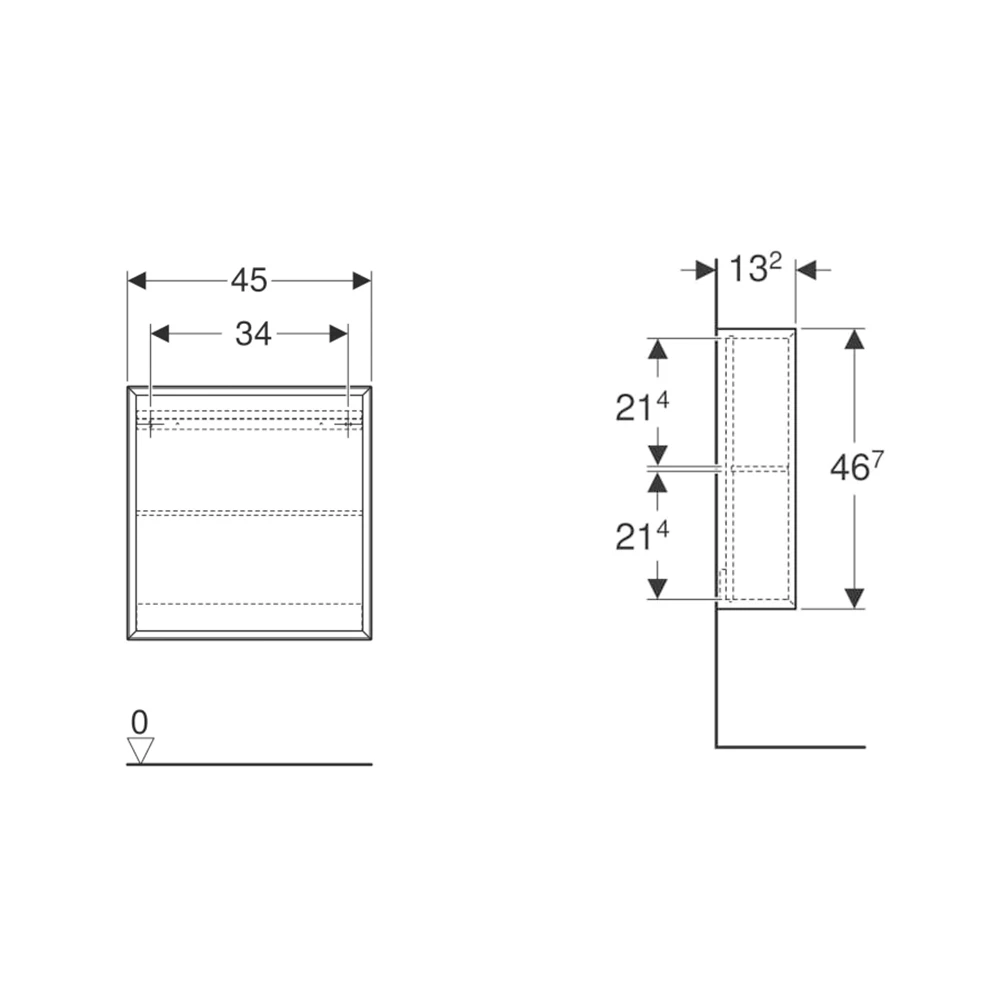 Geberit 45 Cm Krem Yan Modül Dolap - 502.323.JL.1 2