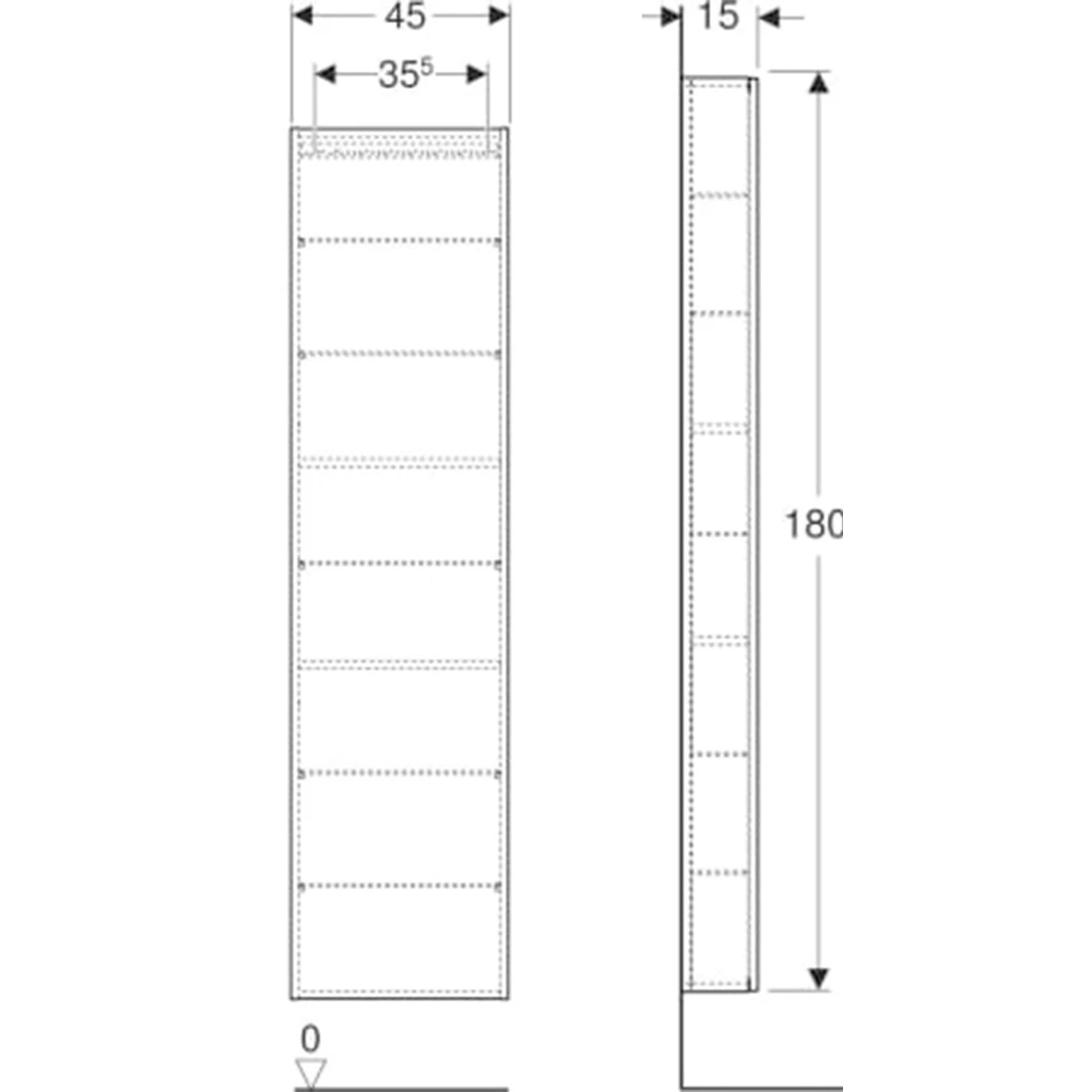 Geberit 45 Cm İç Aynalı Bej Boy Dolabı - 502.317.JL.1 2