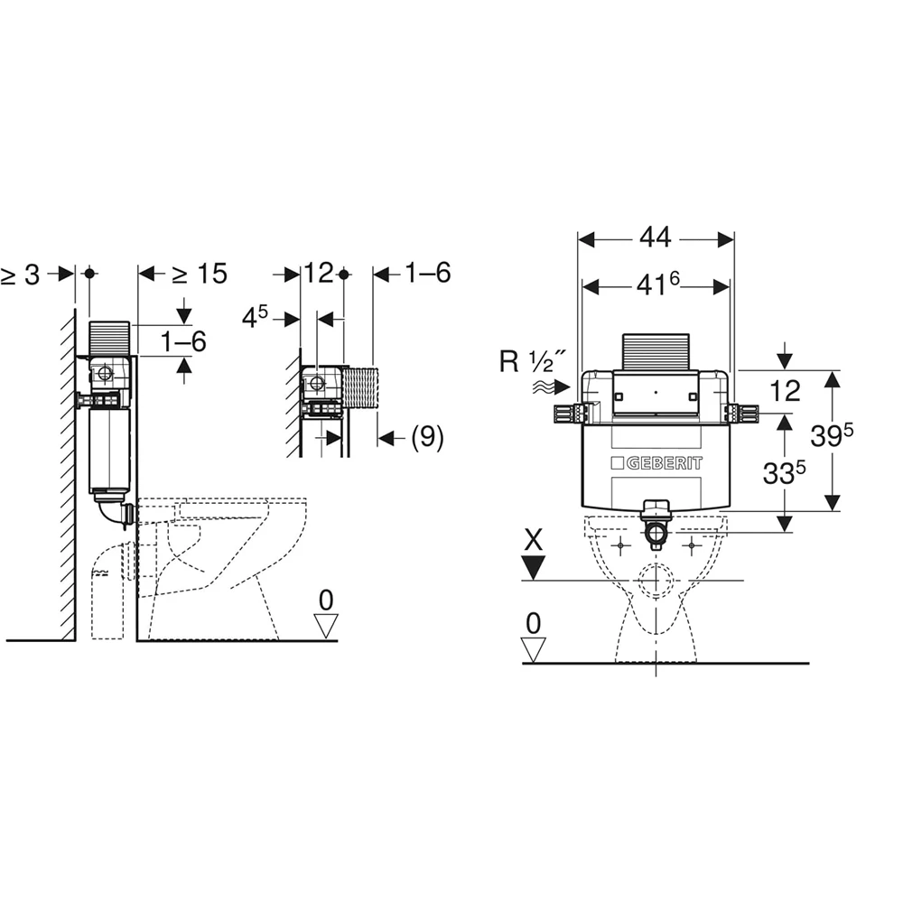 Geberit Alpha 12 cm 6/3 L Gömme Rezervuar 2
