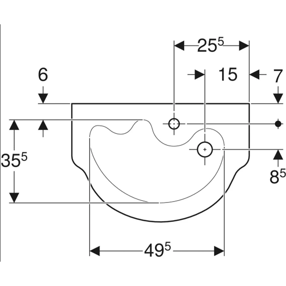 Geberit Bambini 60x40 Cm Çocuk Lavabo - 326060000 2