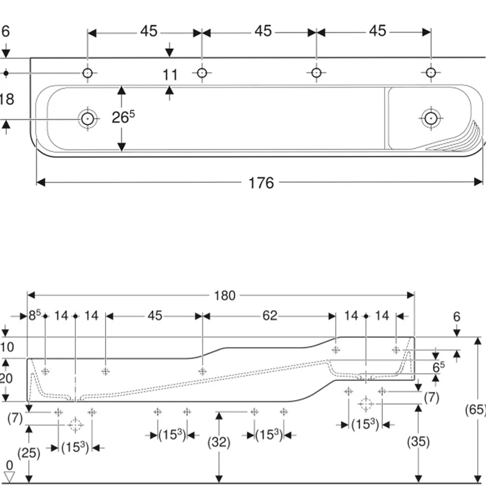 Geberit Bambini Çocuk 180x39 cm Orman Yeşili Lavabo 2
