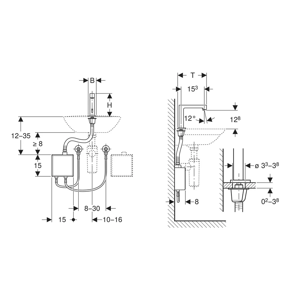 Geberit Brenta Mat Siyah Fotoselli Lavabo Bataryası - 116.178.14.1 2