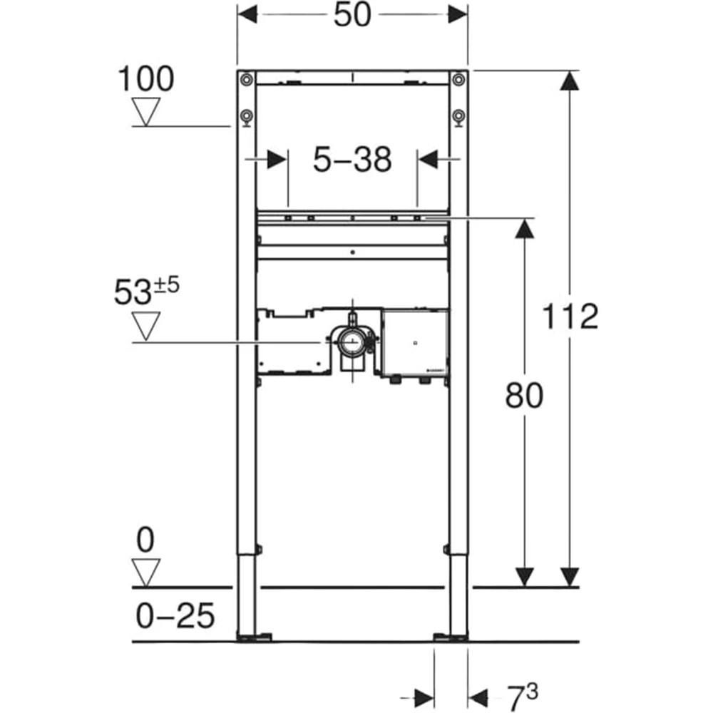 Geberit Duofix 112 Cm Tezgah Üstü Lavabo Bataryası İç Seti - 111.553.00.2 2