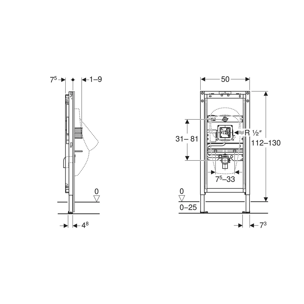 Geberit Duofix 112–130 cm Gömme Pisuvar Deşarj Kontrolü 2