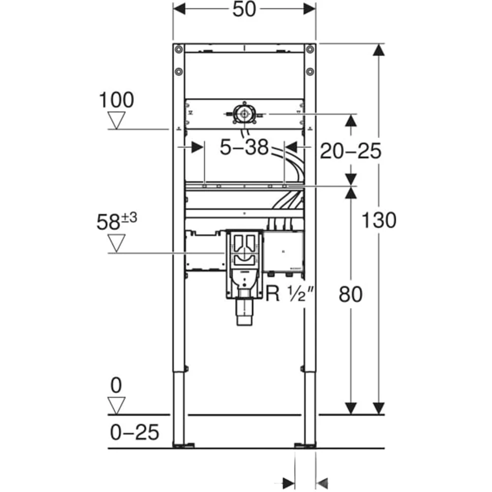 Geberit Duofix 130 Cm Ankastre Lavabo Bataryası İç Seti - 111.562.00.2 2