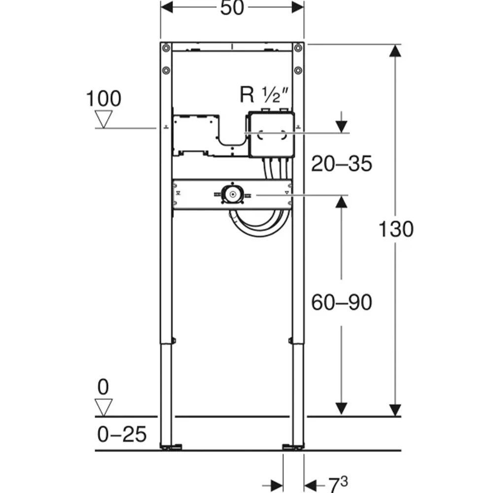 Geberit Duofix 130 Cm Elektronik Ankastre Lavabo Bataryası İç Seti - 111.271.00.2 2