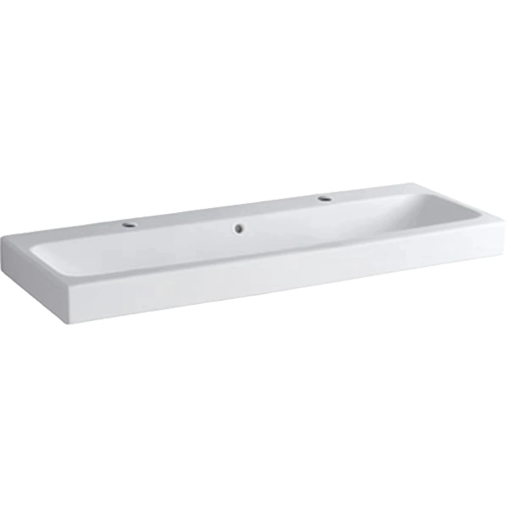 Geberit Icon 120X49 Cm Çift Armatür Delikli Etajerli Lavabo - 124020000
