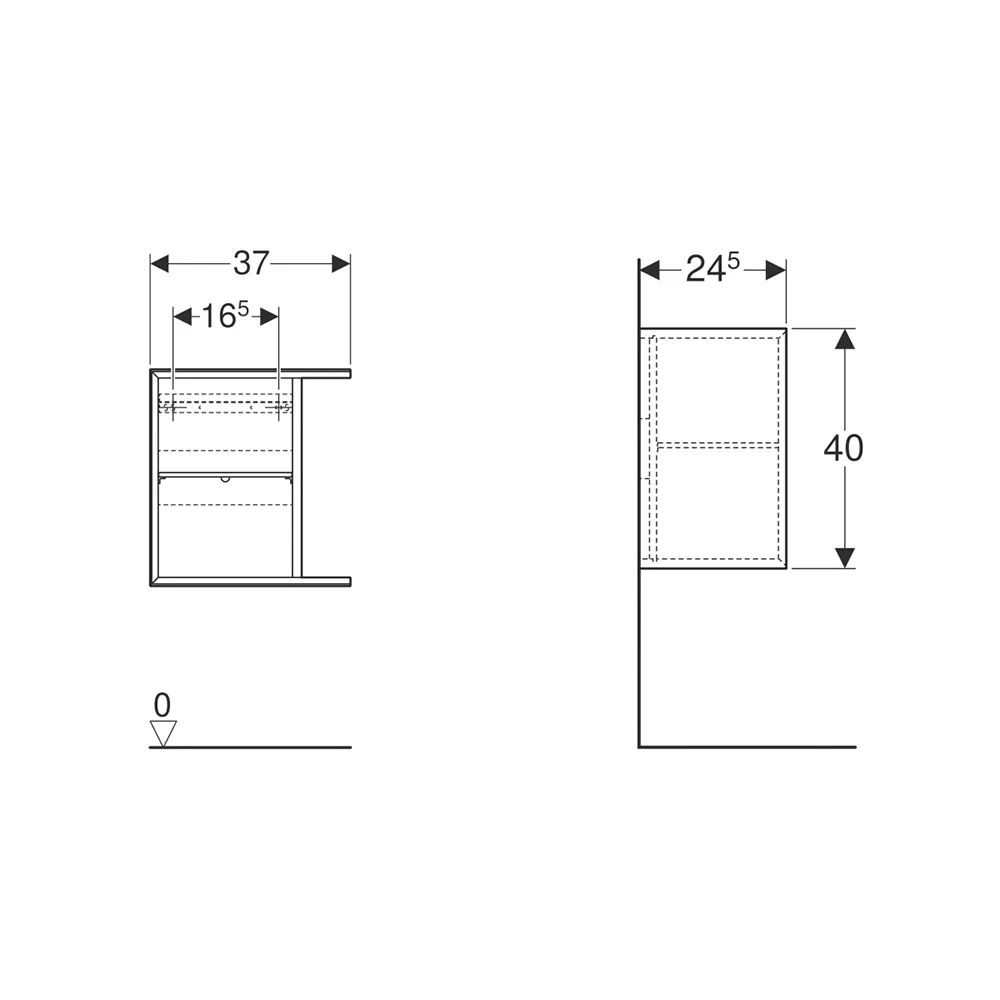 Geberit Icon 37 cm Beyaz Yan Modül Dolap 2