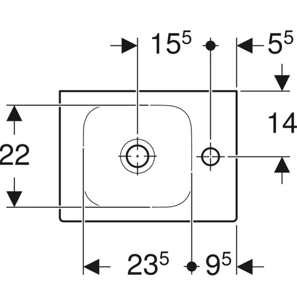 Geberit Icon 38x28 Cm Sağ Lavabo - 124736000 2