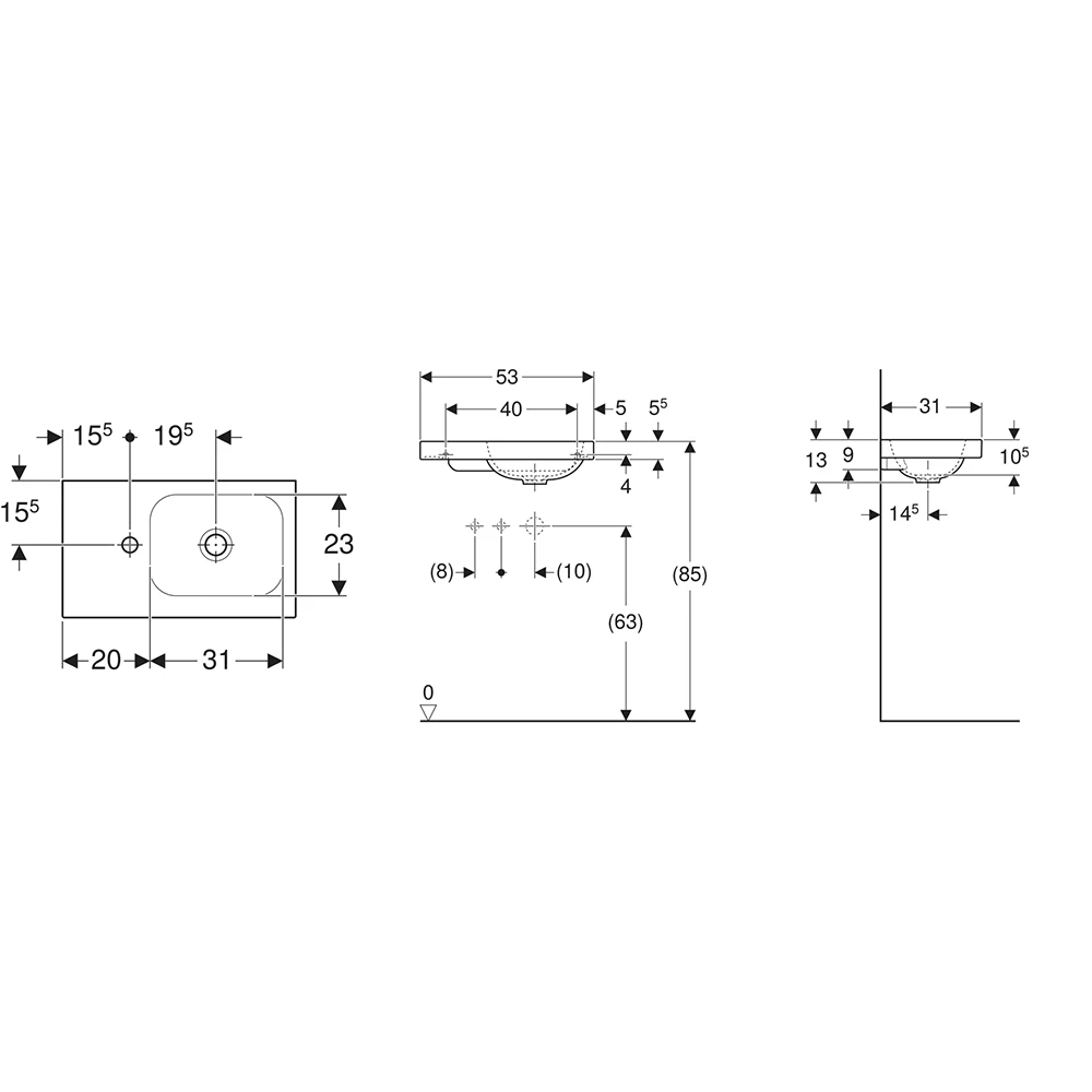 Geberit iCon 53x31 Cm Etajerli Lavabo - 501.833.00.1 2