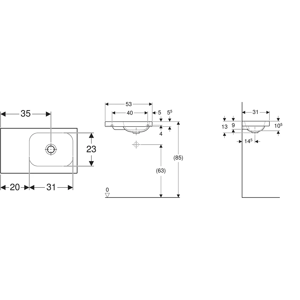 Geberit iCon 53x31 Cm Etajerli Lavabo - 501.833.00.3 2