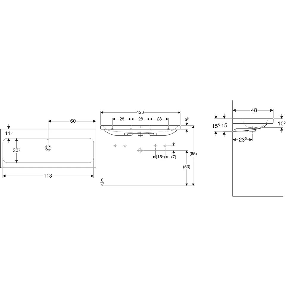 Geberit iCon Light 120x48 cm Lavabo 2
