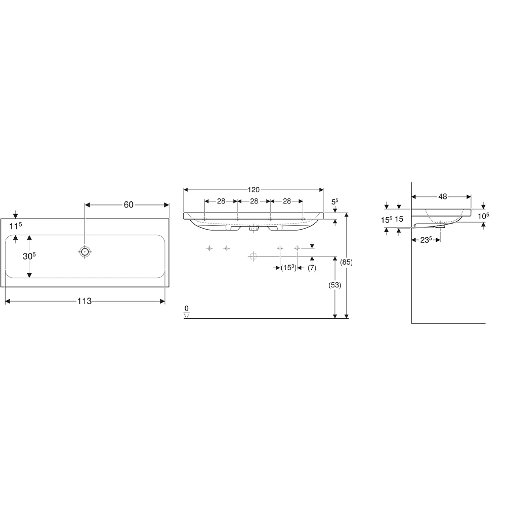 Geberit iCon Light 120x48 Cm Lavabo - 501.837.00.7 2