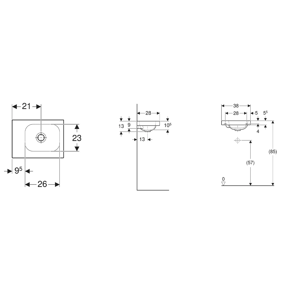 Geberit iCon Light 38x28 Cm Lavabo - 501.831.00.3 2