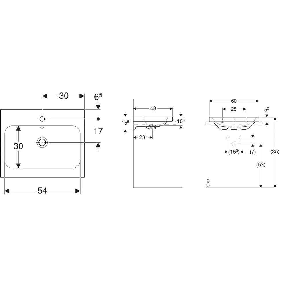 Geberit iCon Light 60x48 cm Çanak Lavabo 2