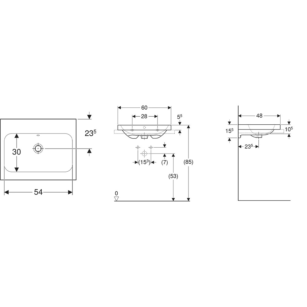 Geberit iCon Light 60x48 Cm Çanak Lavabo - 501.847.00.3 2