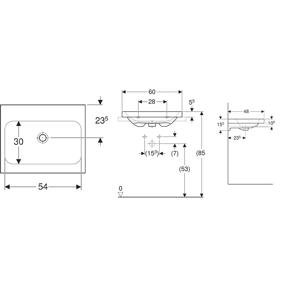 Geberit iCon Light 60x48 Cm Çanak Lavabo - 501.847.00.7 2