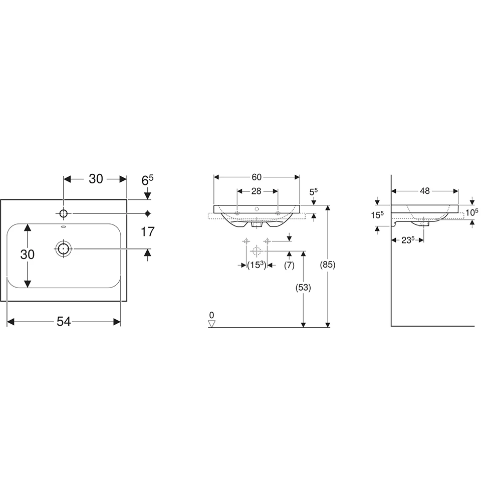 Geberit iCon Light 60x48 Cm Çanak Lavabo - 501.847.JT.1 2