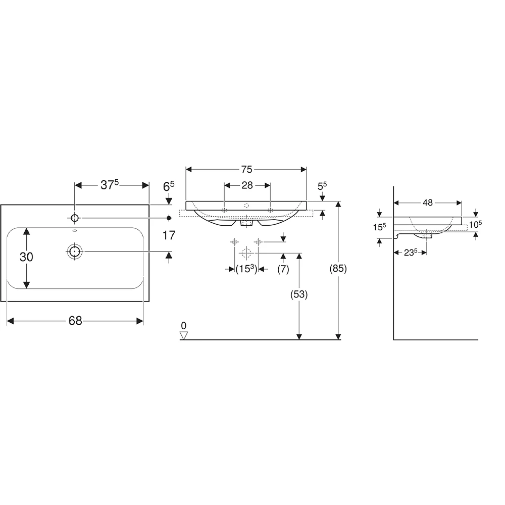Geberit iCon Light 60x48 Cm Çanak Lavabo - 501.848.00.1 2