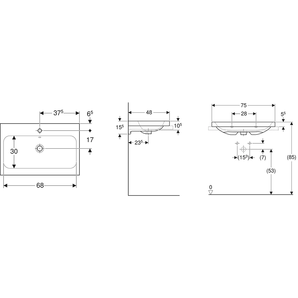 Geberit iCon Light 75x48 Cm Çanak Lavabo - 501.848.00.5 2