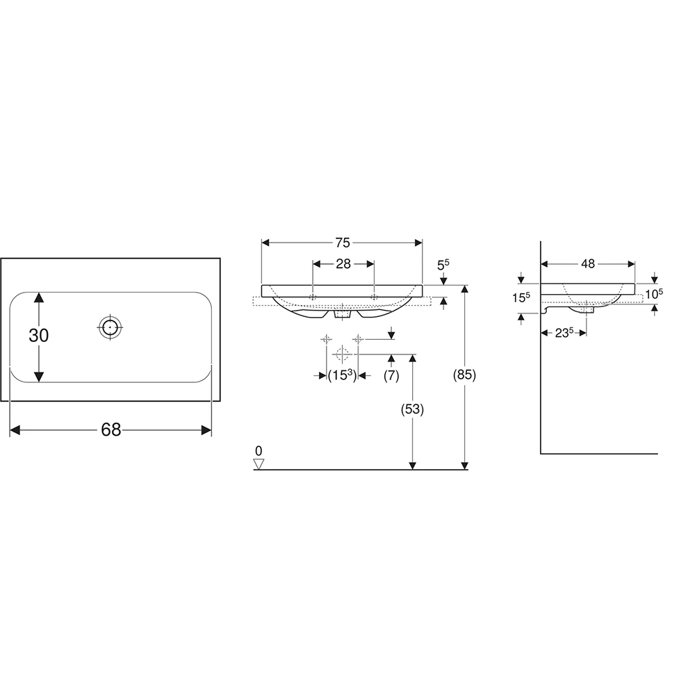 Geberit iCon Light 75x48 Cm Çanak Lavabo - 501.848.00.7 2