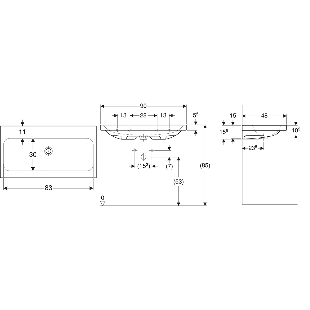 Geberit iCon Light 90x48 Cm Lavabo - 501.836.00.7 2