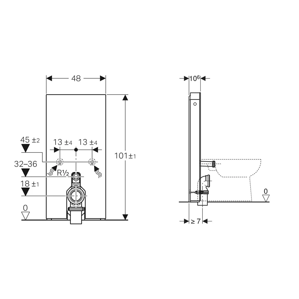 Geberit Monolith Arduvaz 101 cm Yere Oturan Klozet İçin Rezervuar 2