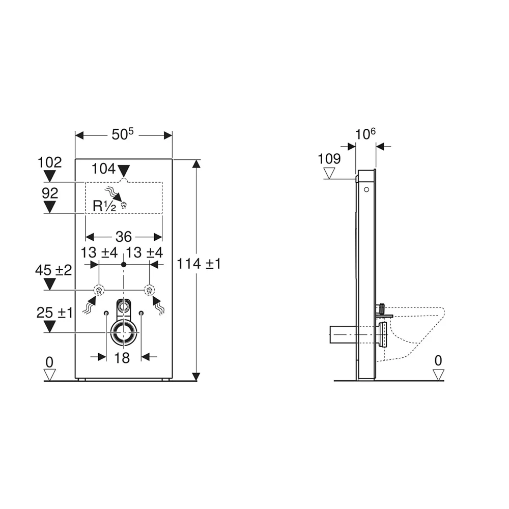 Geberit Monolith Beton Görünümlü 114 cm Asma Klozet İçin Rezervuar 2